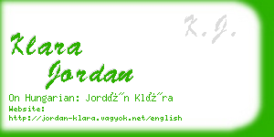 klara jordan business card